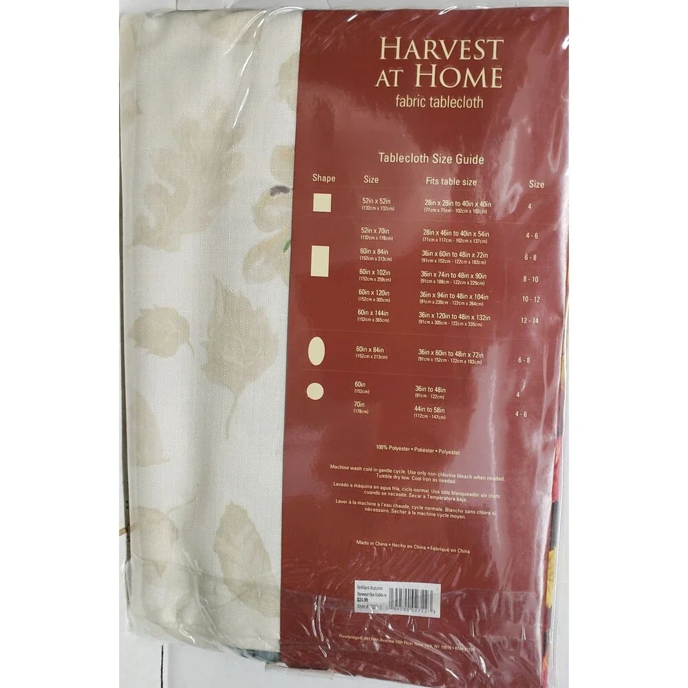 Printed Fabric Tablecloth,60